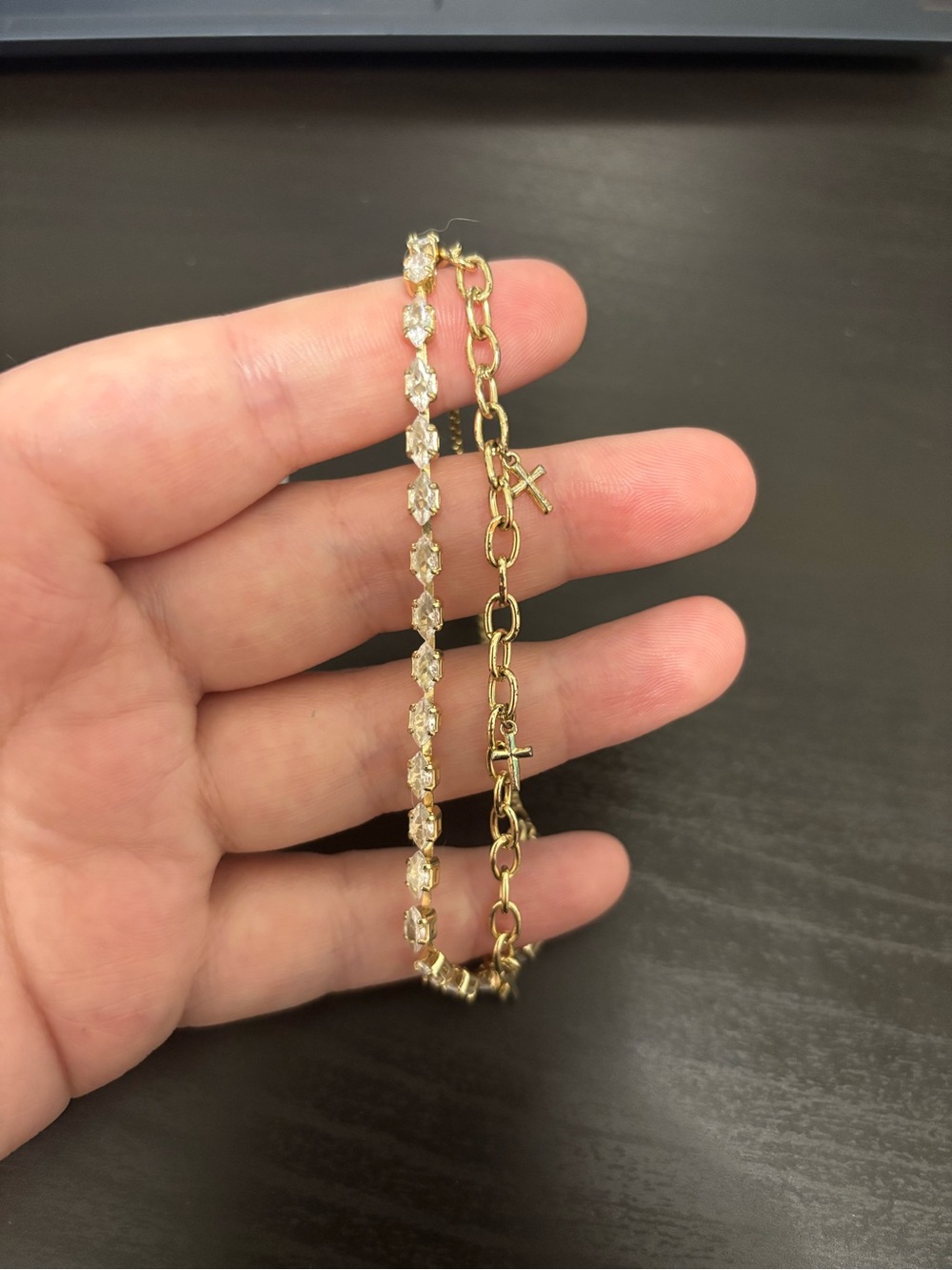 Elegant Gold Crystal Link Bracelet - Women Jewelry